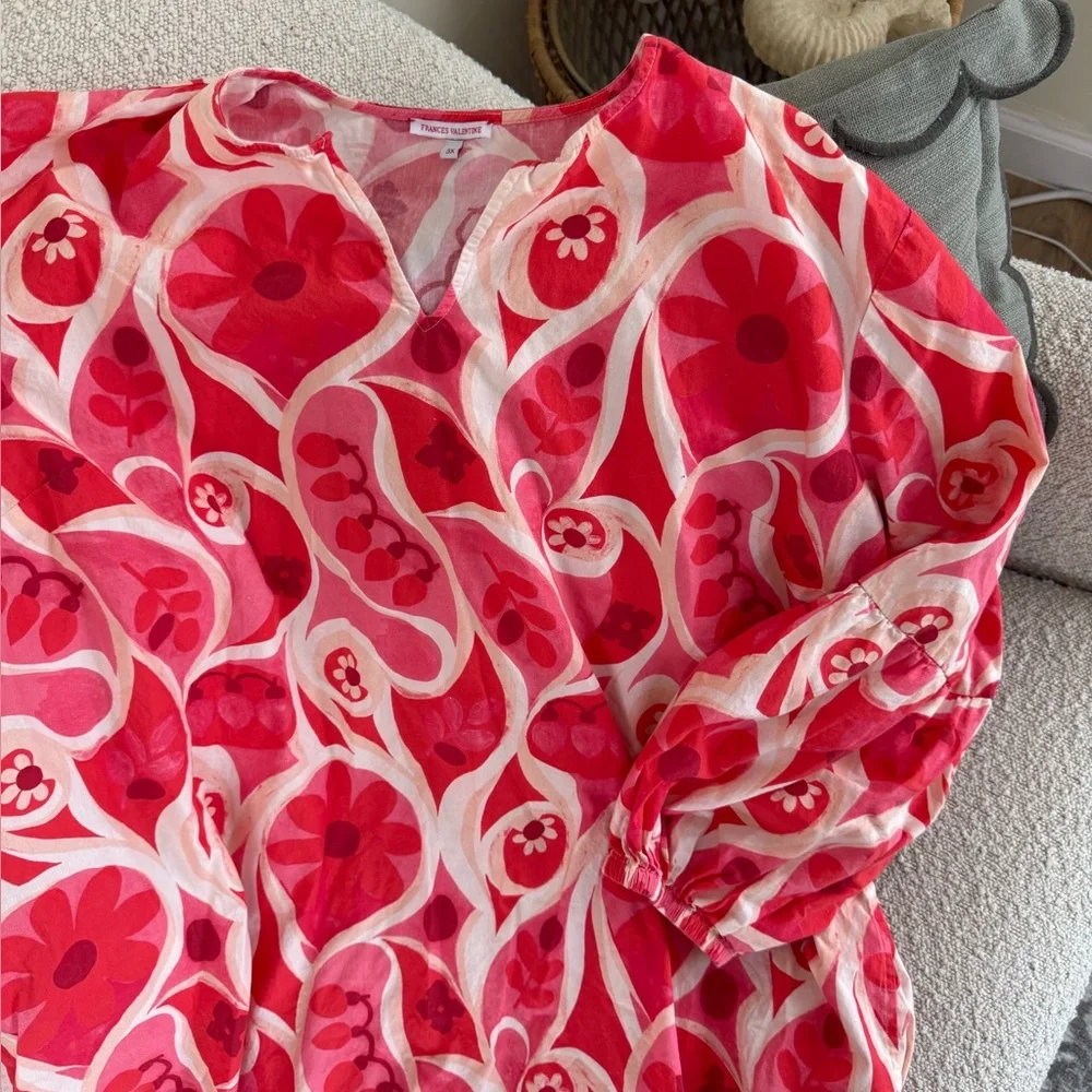 Frances Valentine Olive Holiday Floral Print Caftan🤍 - Picture 4 of 9